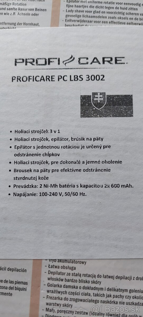 Epilátor Profi-Care