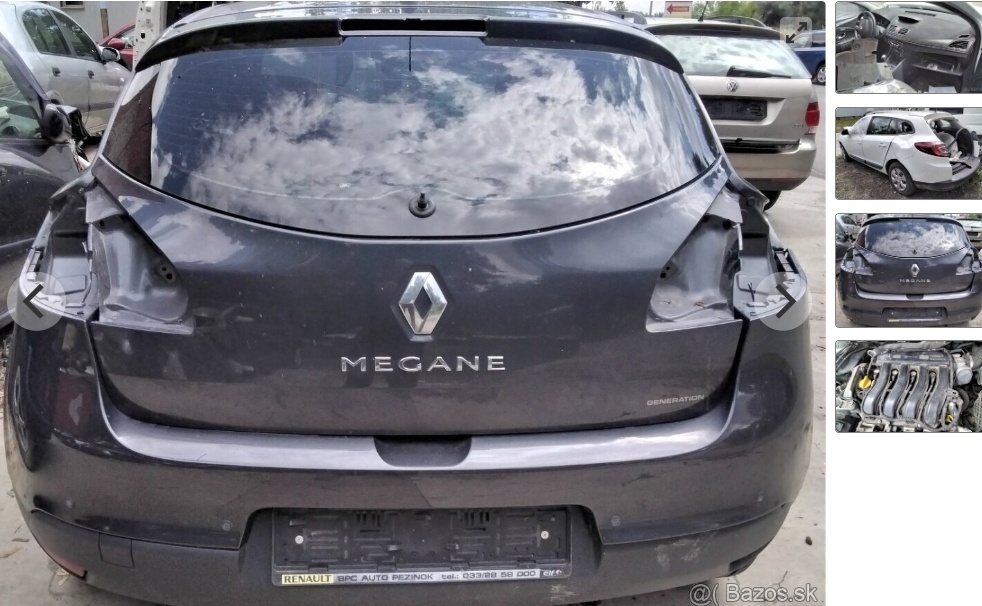 Renault Megane 1.6 2011 predám MOTOR K4MV8, DVERE, NÁRAZNÍK,