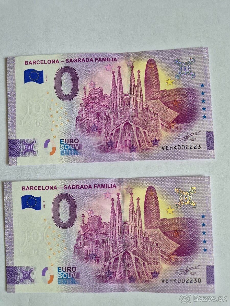 Predám 0 eurové bankovky Sagrada Familia