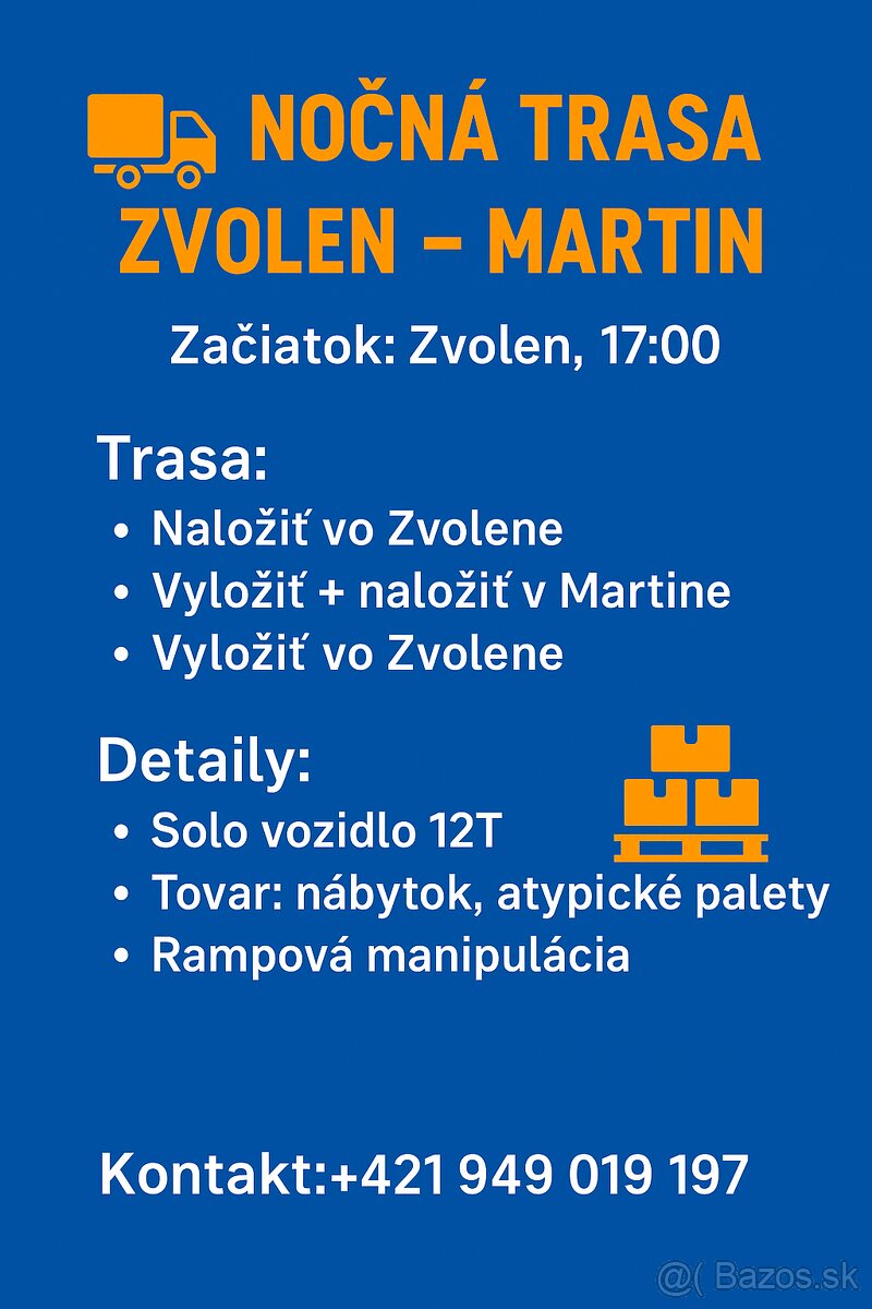 Krupina: 🚛 Nočná trasa Zvolen – Martin