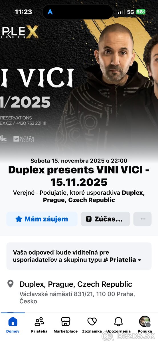 Predám vstupenky na Viní Vici