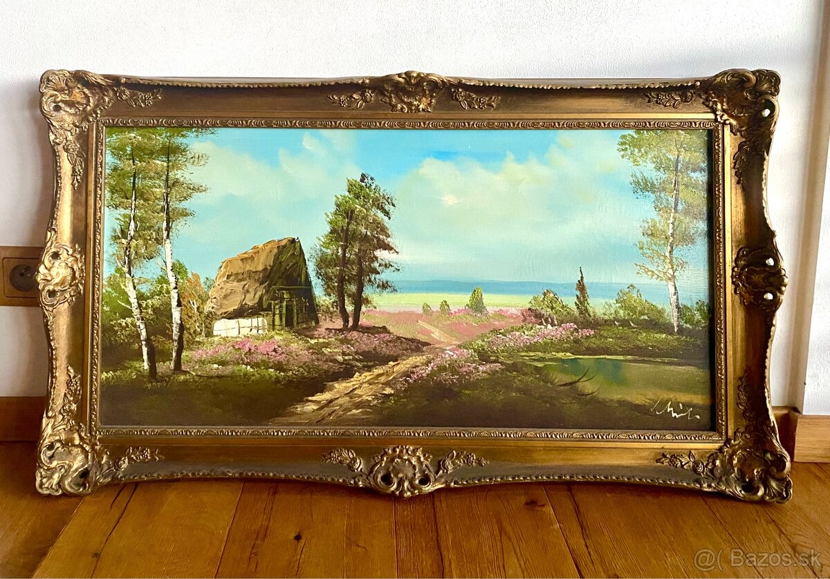 Starý krásný obraz, olejomalba na plátně