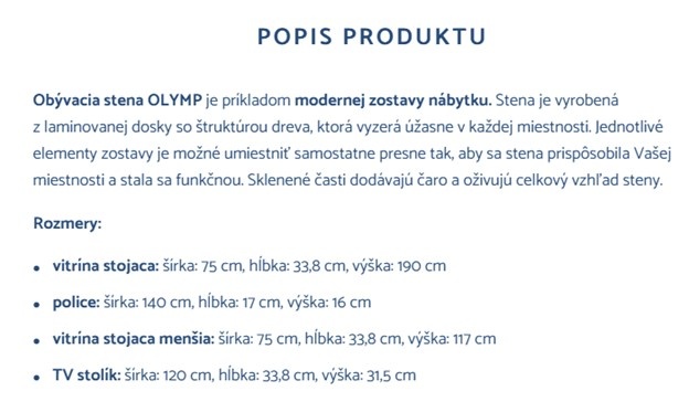 Predam obývaciu stenu