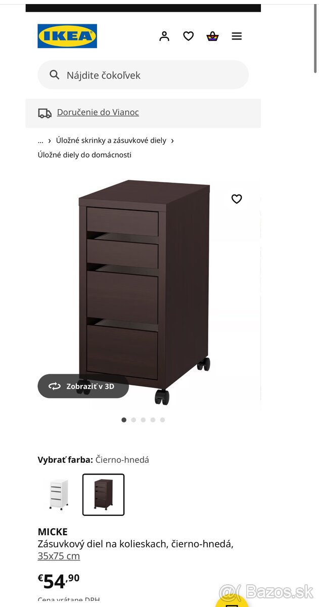 Stôl a kontajner IKEA
