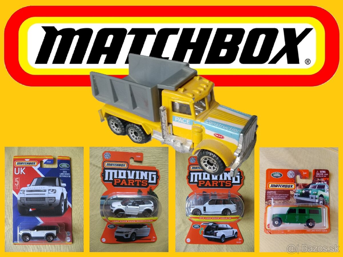 MATCHBOX - 4x Land Rover + Peterbilt