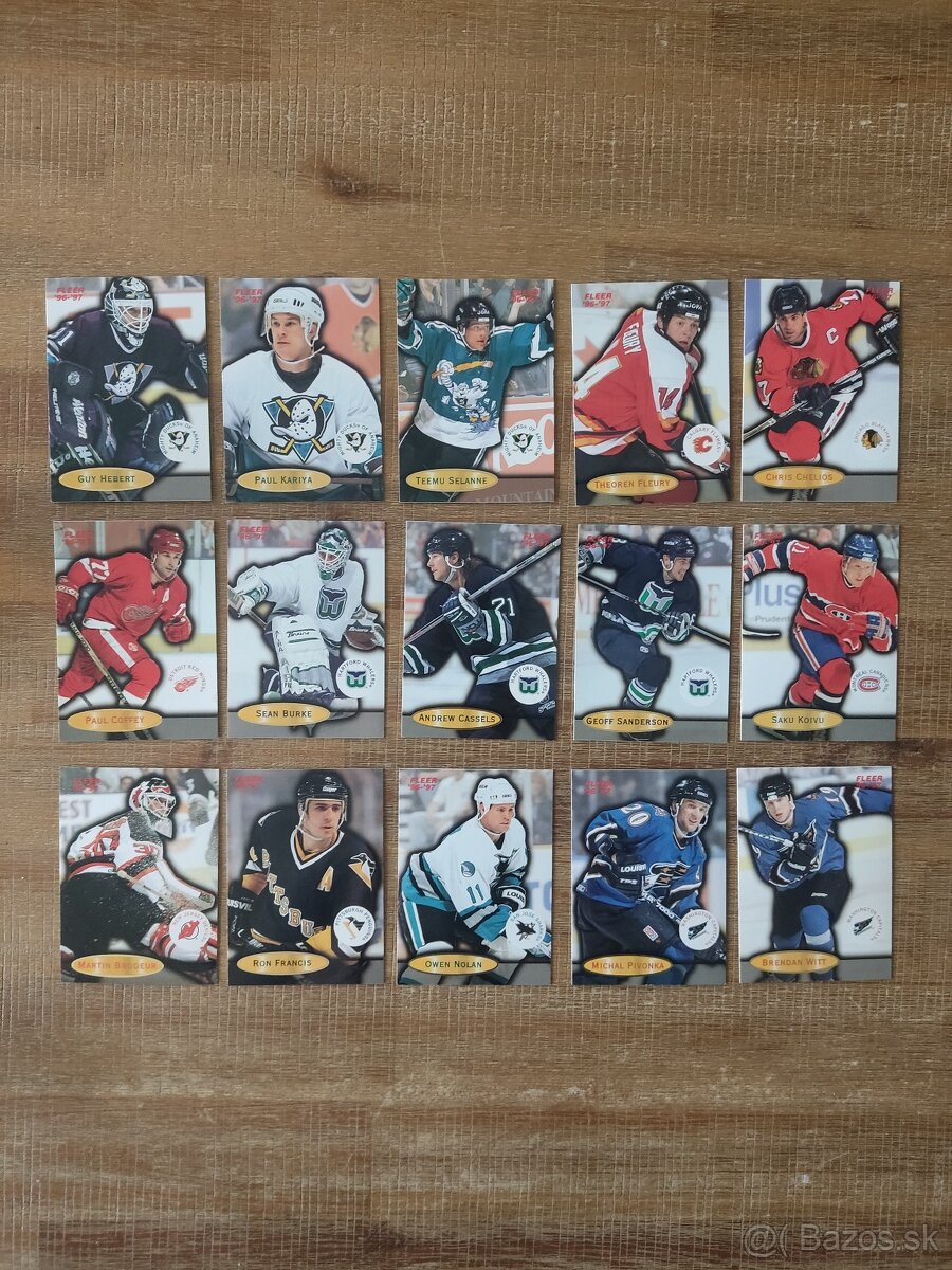 Hokejové kartičky Ultra fleer 1996/97 15ks