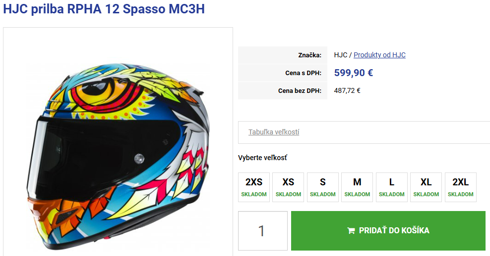 Predam prilbu HJC prilba RPHA 12 Spasso MC3H vel.M