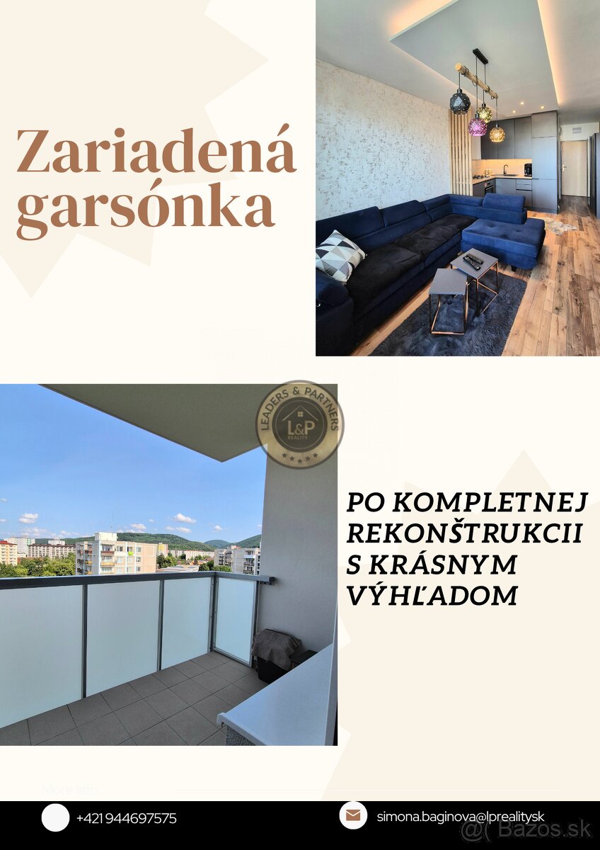 Štýlová garsónka po kompletnej rekonštrukcii – ideálna aj na