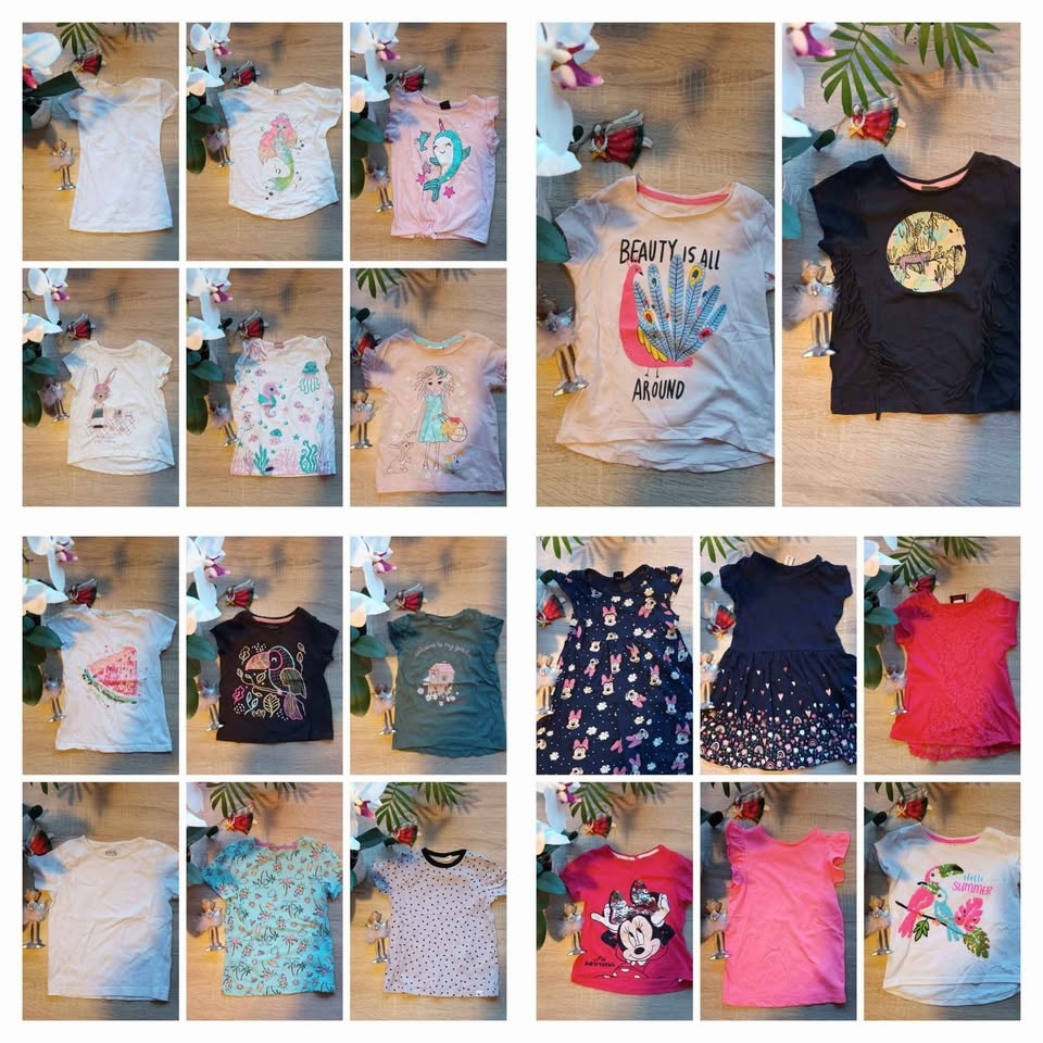 Balík dievčenských tričiek veľkosť 104