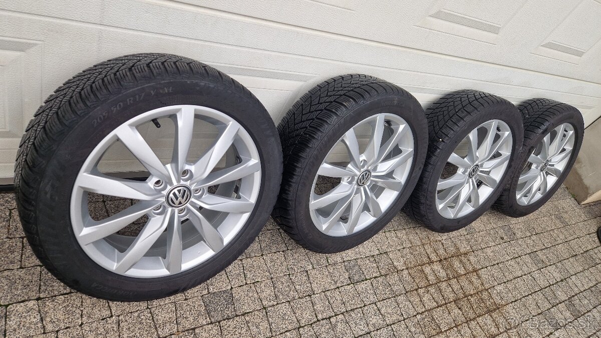 Zimná ALU VW sada 205/50 R17 , 5x112, VW Golf Vll