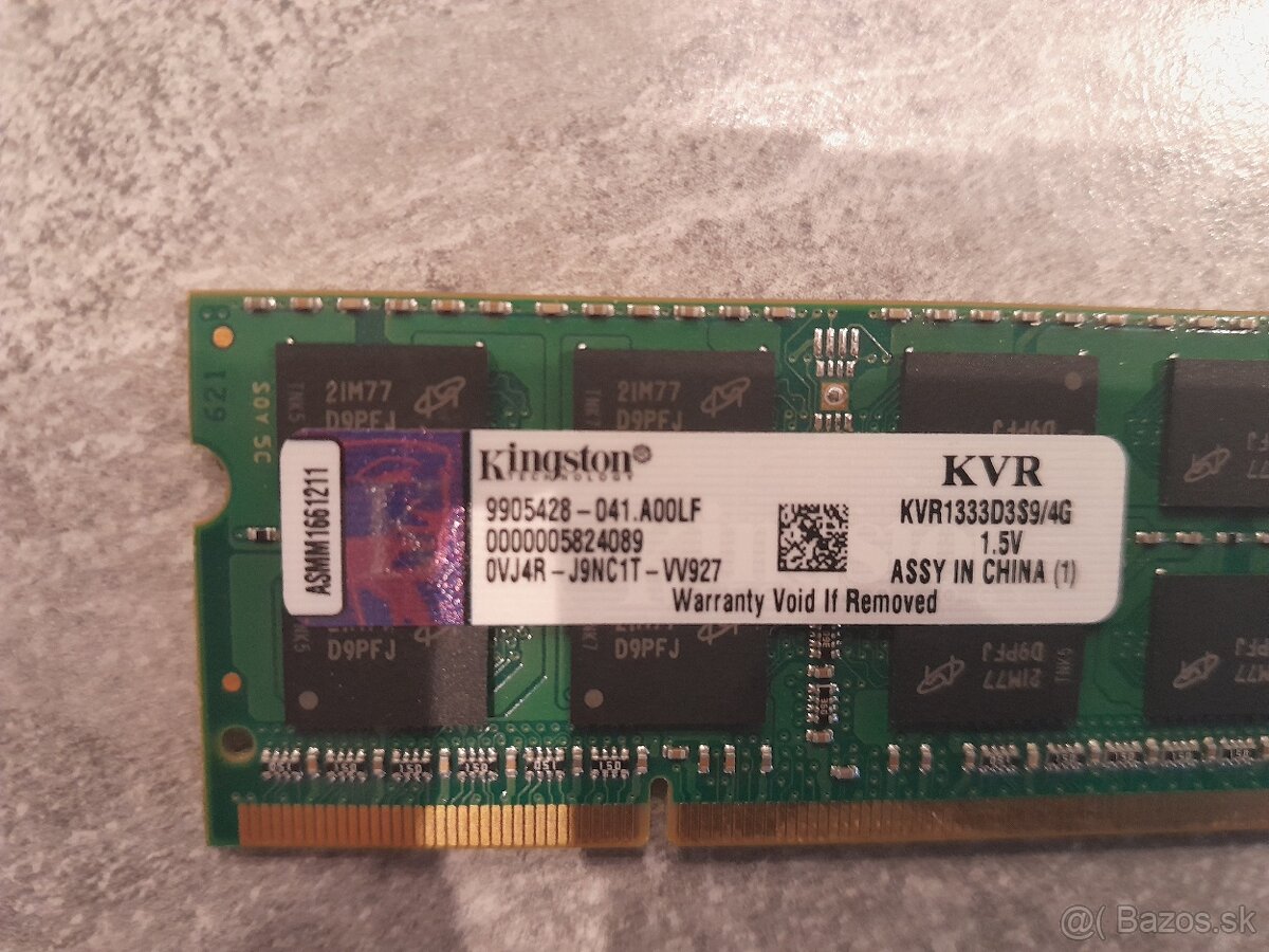 RAM 4Gb SO-DIMM 1333Mhz Kingstone