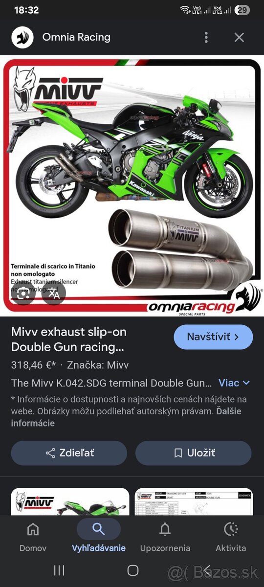 Výfuk mivv kawasaki zx10r 2016