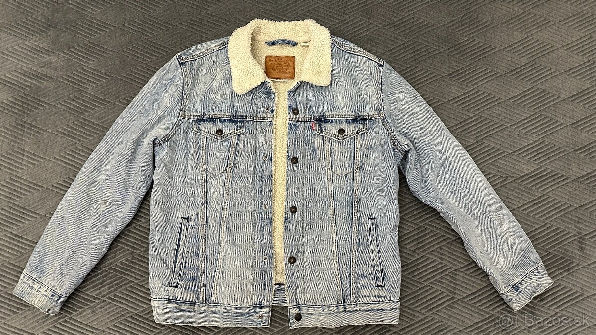 Pánska,džínsová,zateplená bunda LEVIS - veľkosť L