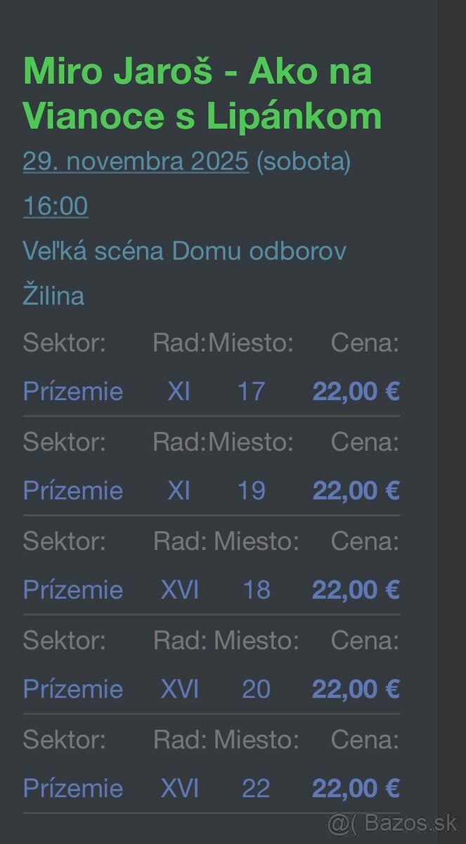 Predam listky na koncert Mira Jarosa