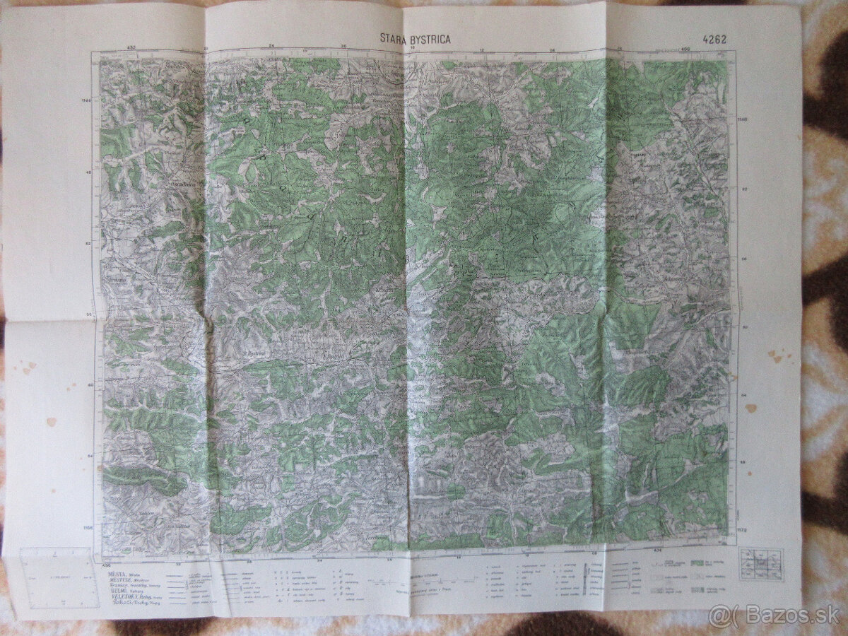 Mapa Stará a Nová Bystrica, Oščadnica, Terchová r. 1957