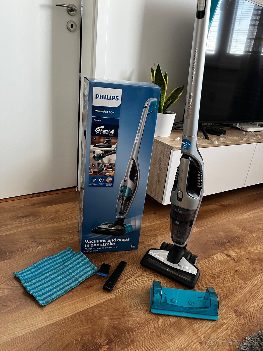 Tyčový vysávač 3v1 s mopom Philips