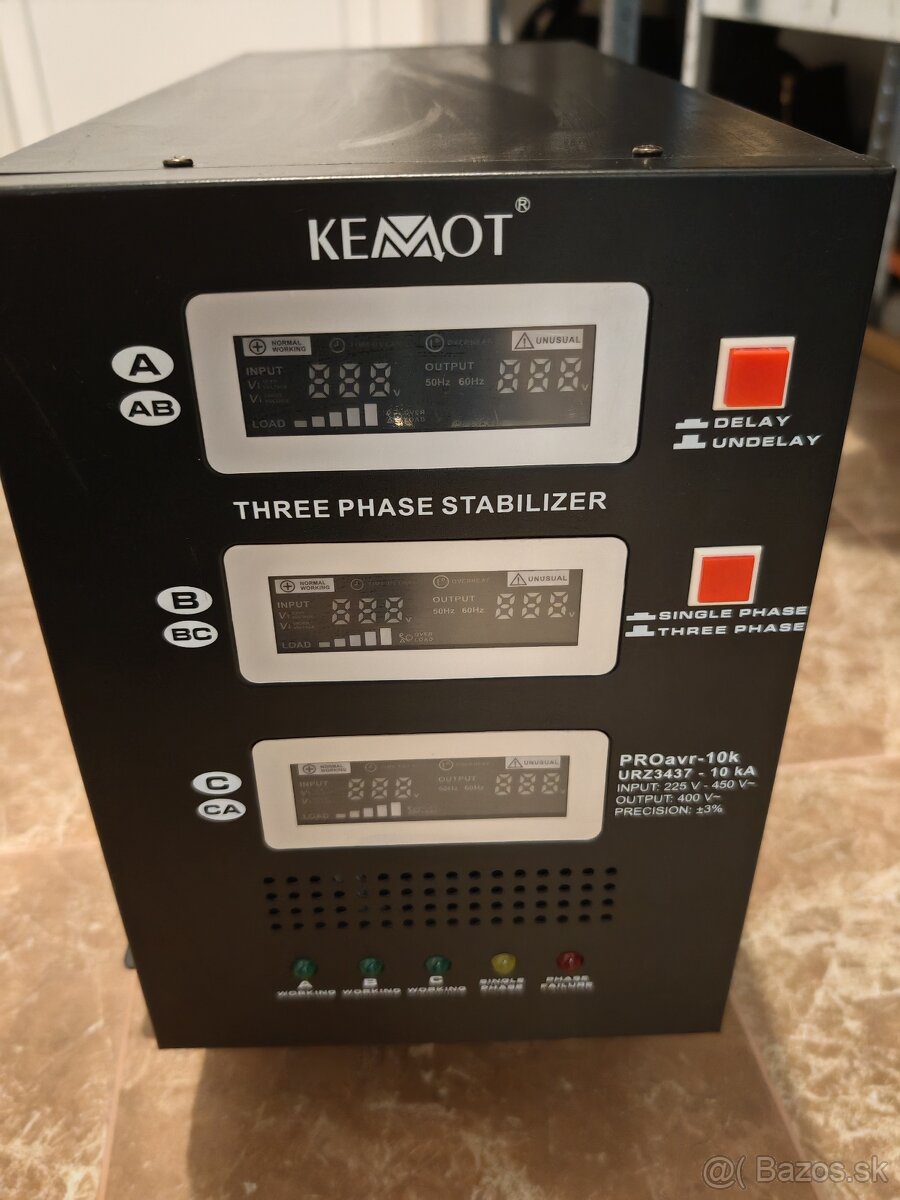 Automatický trojfázový stabilizátor napätia KEMOT PROavr-10k