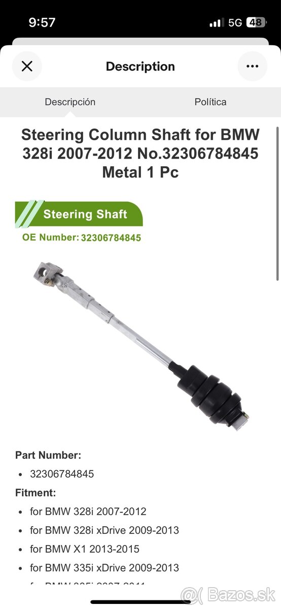 Podvolantova tyc na riadenie na BMW e91 xdrive