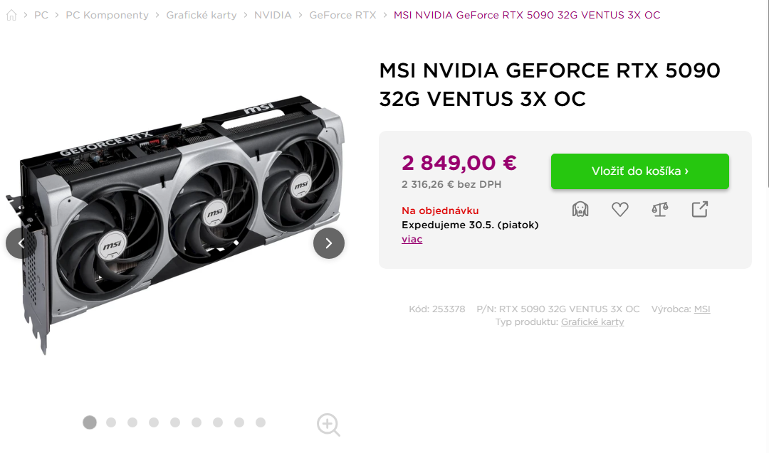 MSI GeForce RTX 5090 32G VENTUS 3X OC