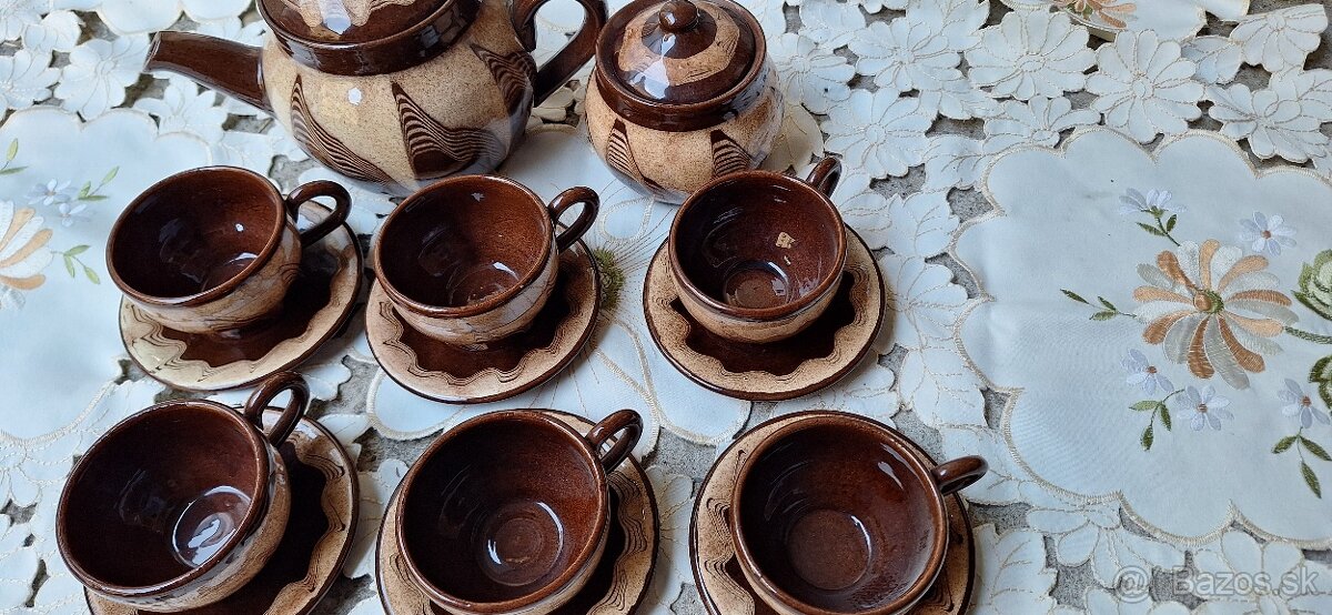 Keramická /glazúrovaná/ kávová sada