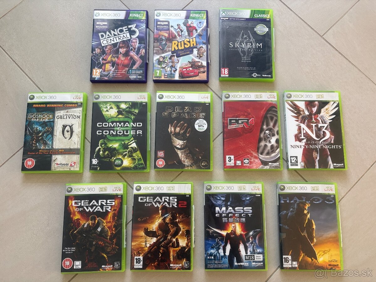 Hry na xbox360/ kinect a kinect s prislus.