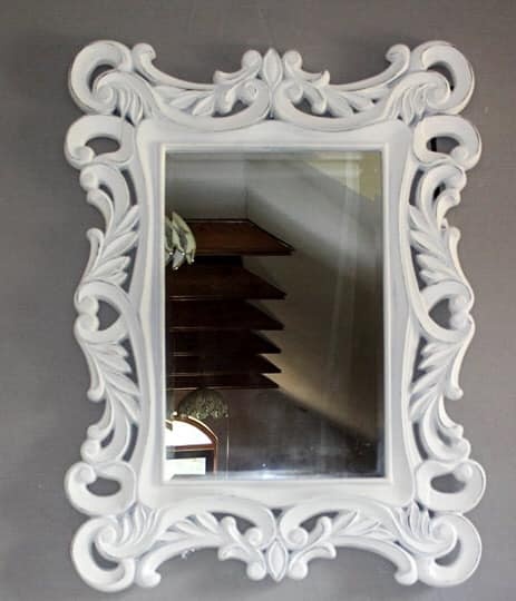 Francuzske barokove zrkadlo Biele 130 x 98 cm