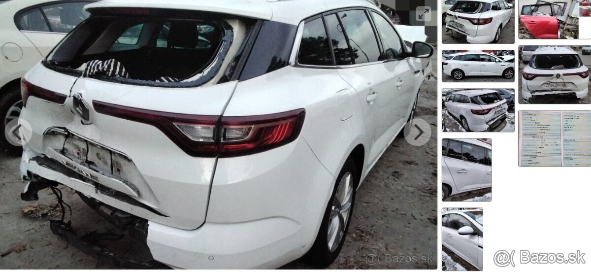 Renault Megane GRANDTOUR IV 2018 predám DVERE, ZADNÉ SVETLO,