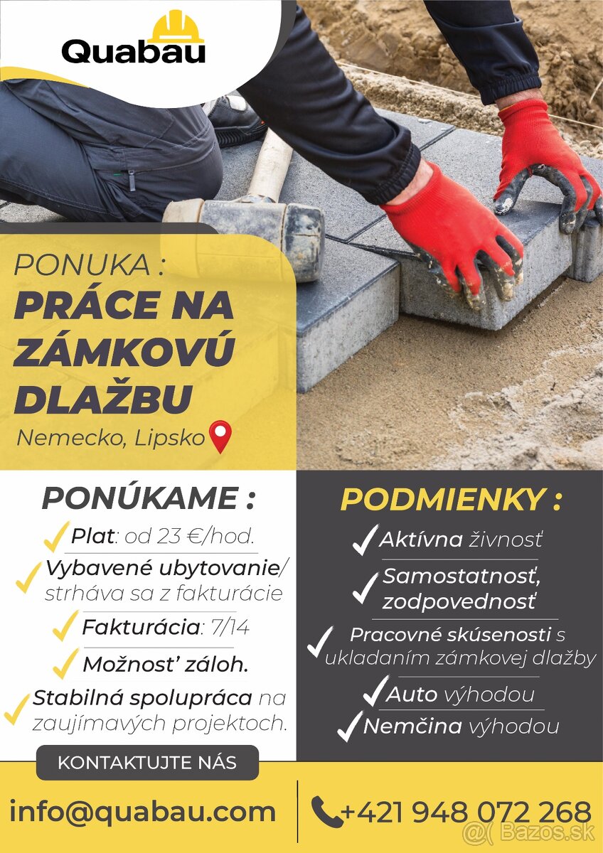 Ponuka práce Nemecko-Zámková Dlažba