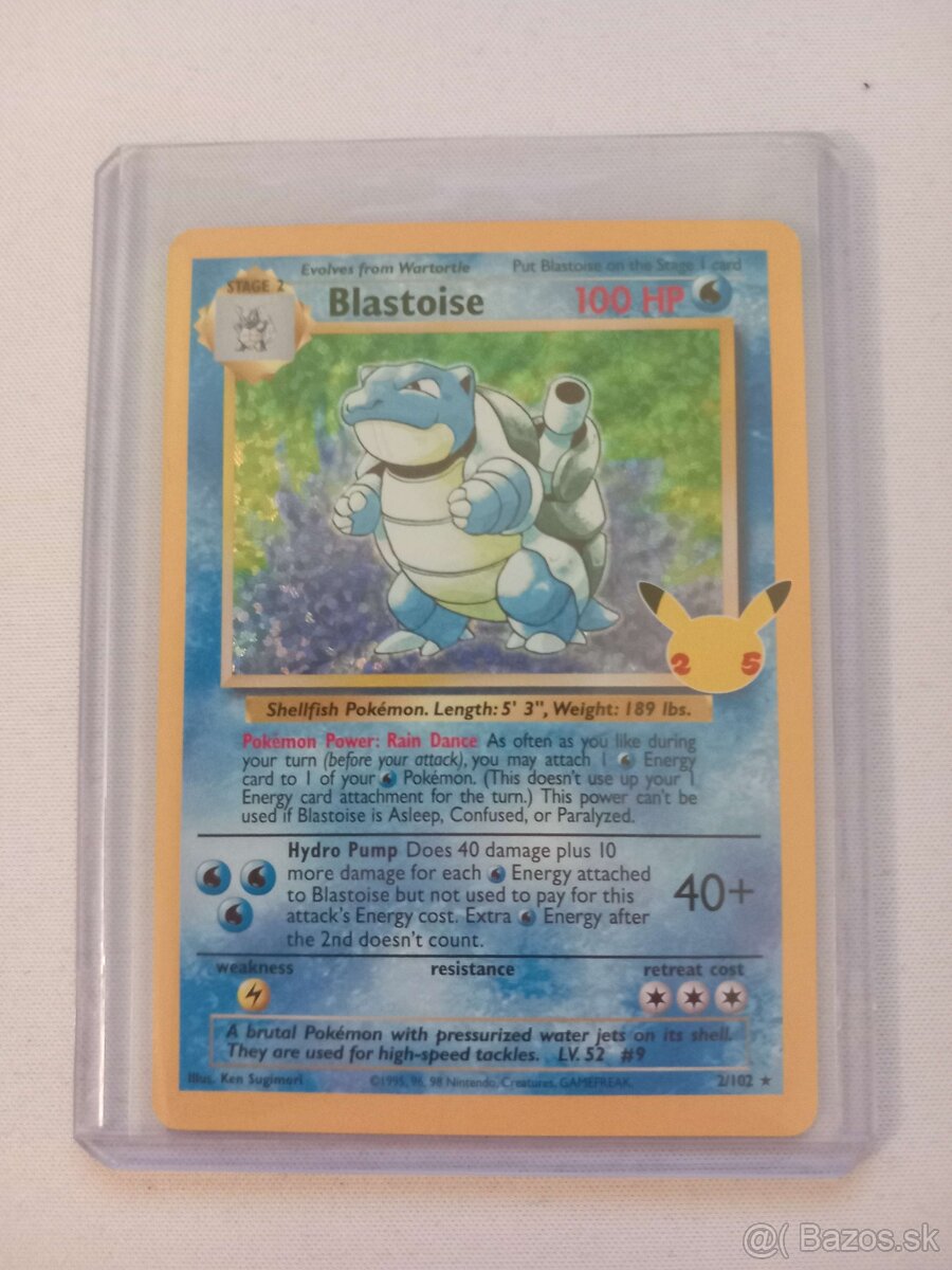 Pokémon karta - Blastoise 25th 2/102