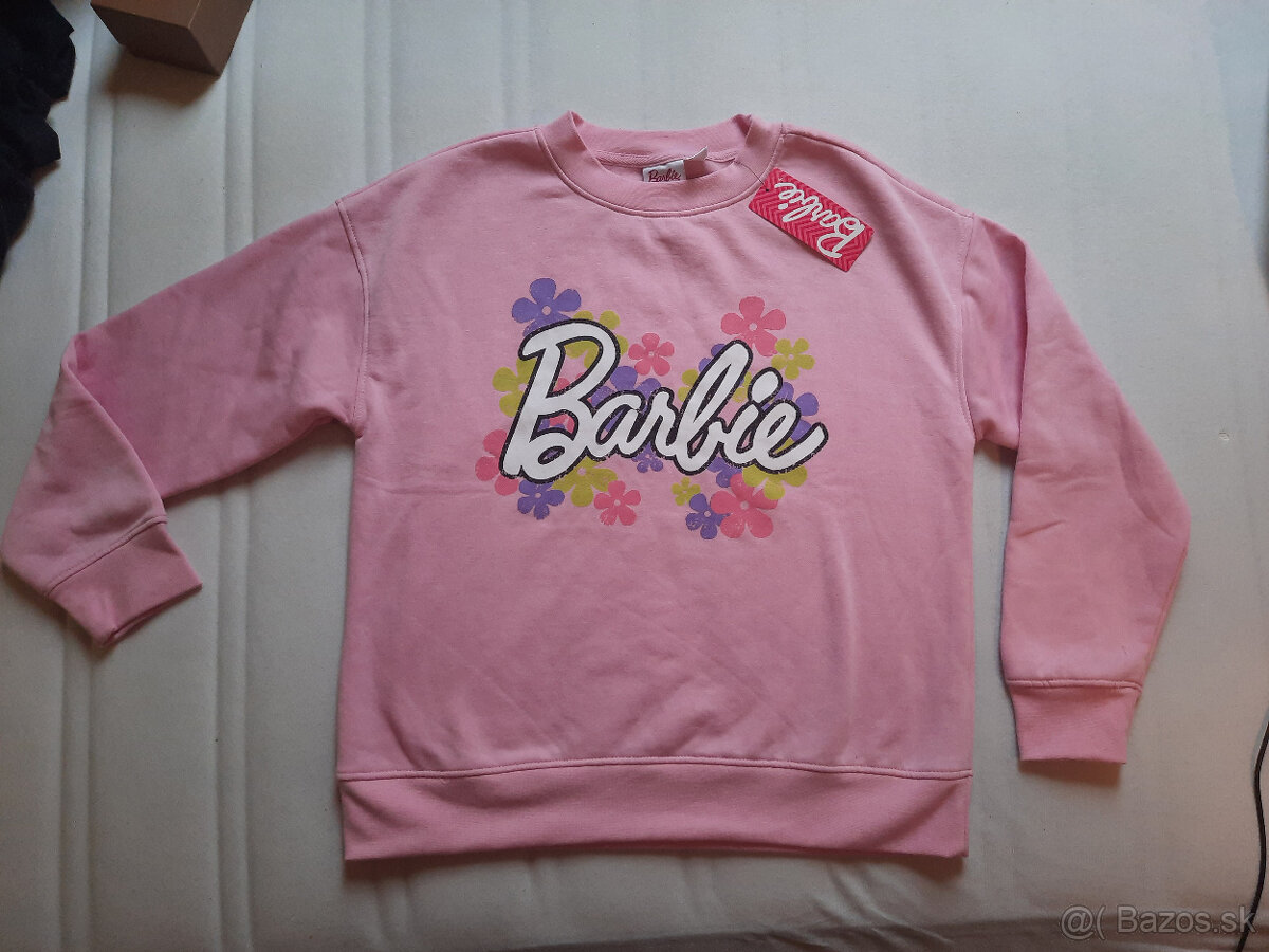 Barbie ružová mikina veľkosť S a XXS