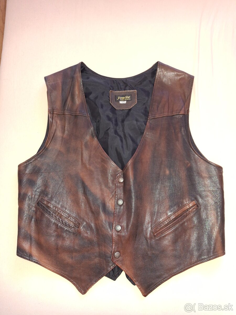 pánska kožená vesta
