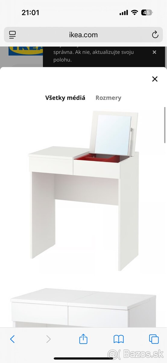 Toaletny stolik Brimnes (Ikea)