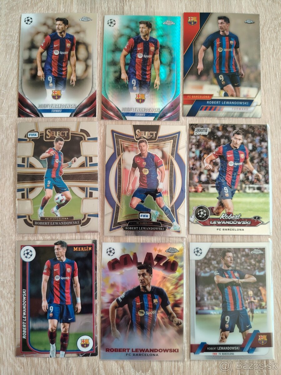 Lewandowski, Ferran Torres, Pedri, Gavi - futbalové kartičky