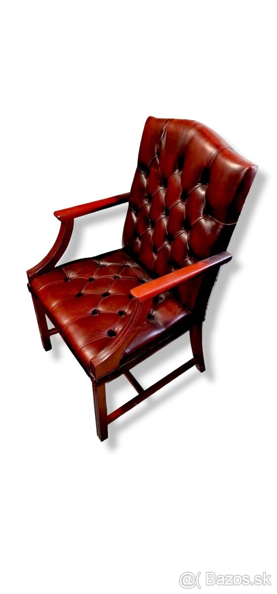 Chesterfield kožená stolička