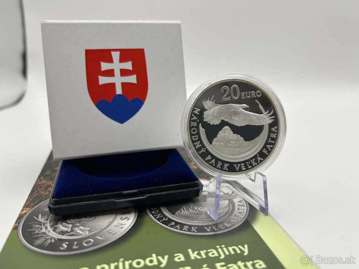 20€ Veľká Fatra 2009 proof s podpisom autora na prebale