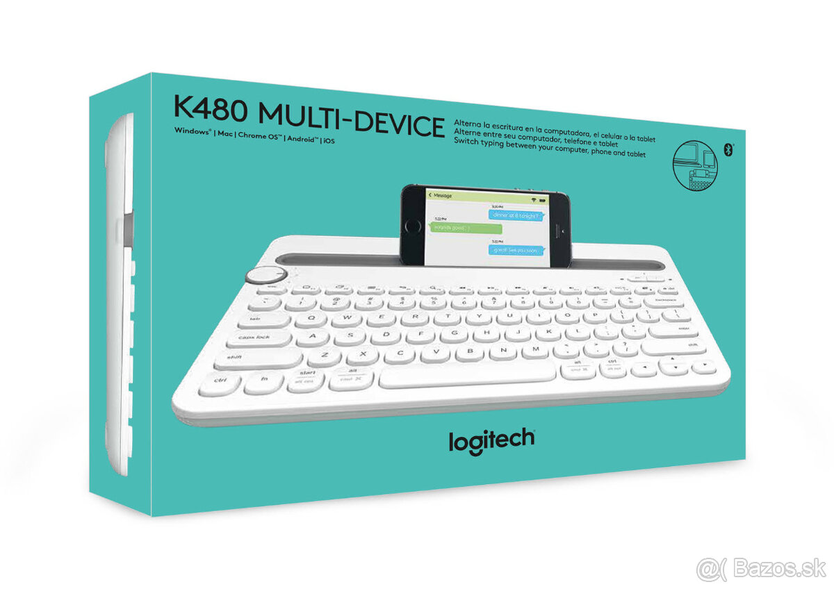 Klávesnica bluetooth Logitech K480 pre 3 zariadenia