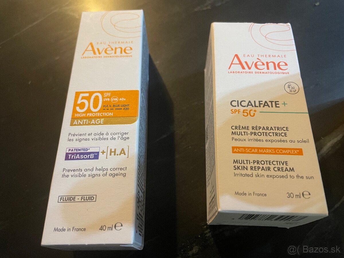 Nové Avène Anti-age fluid SPF50 a Avène Cicalfate krém SPF50