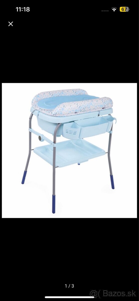 CHICCO Stolík prebaľovací s vaničkou Cuddle & Bubble - Ocean