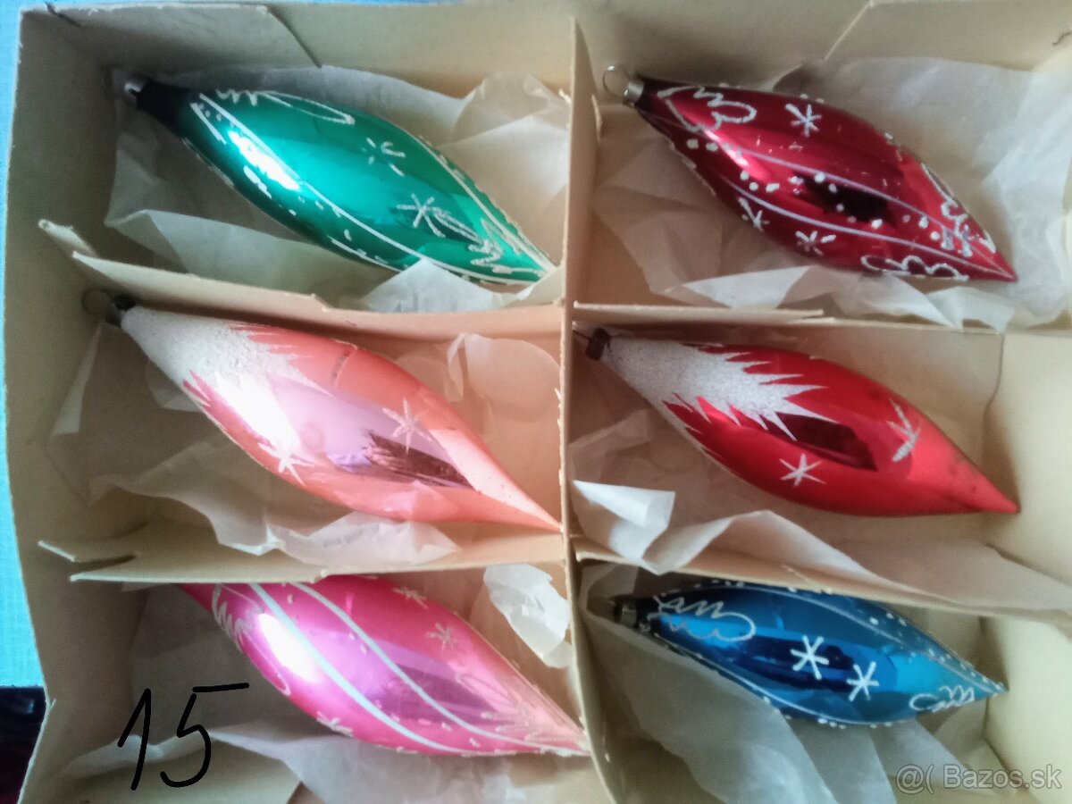 Staré, vánoční ozdoby, špičky, baňky - vianočné ozdoby