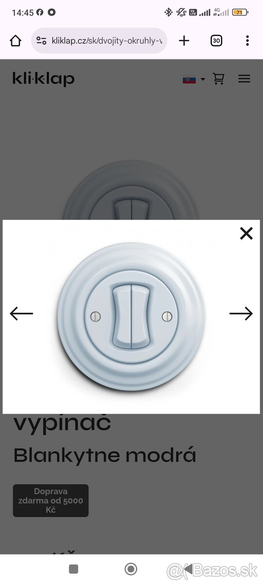 Retro vypinace Klip klap biele