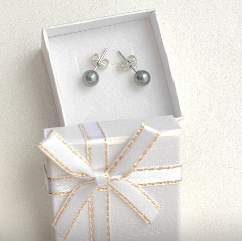 Strieborné náušnice ,Hematit