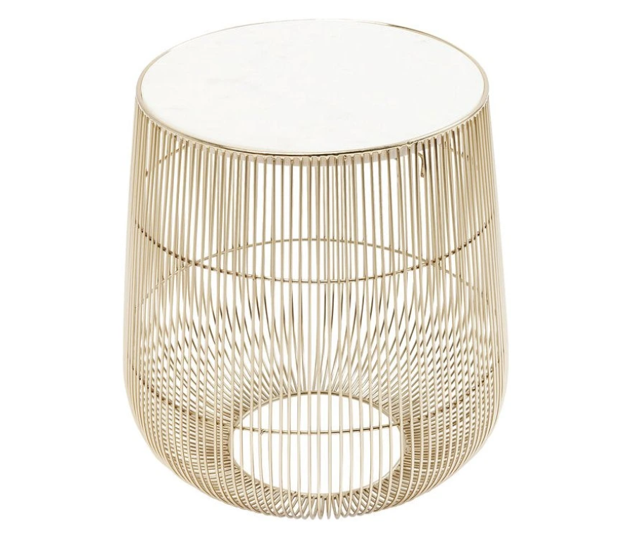 Kare Design mramorový odkladací stolík príručný - zlatý