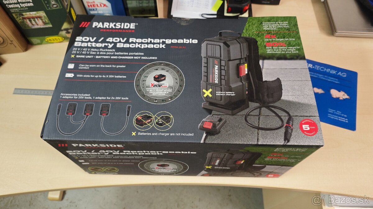 Predám nový batériový batoh Parkside Performance