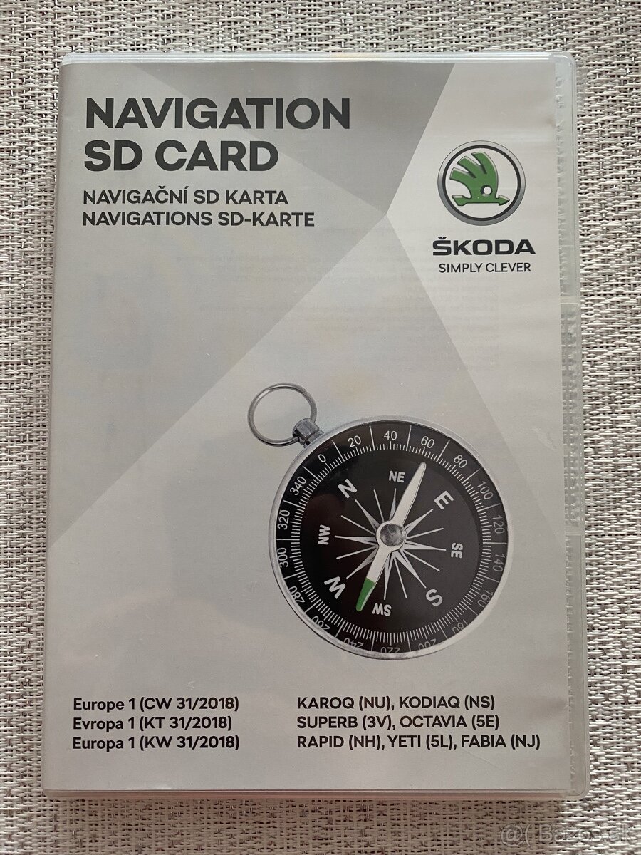 Predám originál SD kartu Škoda navigacia 5L0051236AH