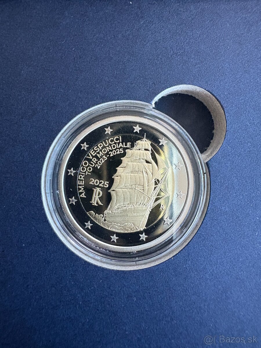 Taliansko 2025 2 euro Proof Vespucci