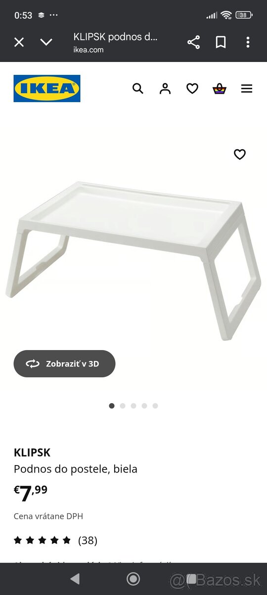 Podnos na raňajky do postele