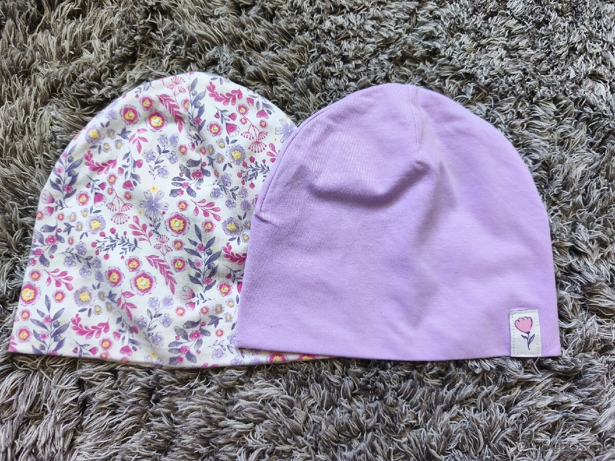 Dievčenské prechodné čiapky, 2ks