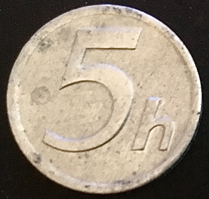 5 halierov 1942 z obdobia Slovenského štátu