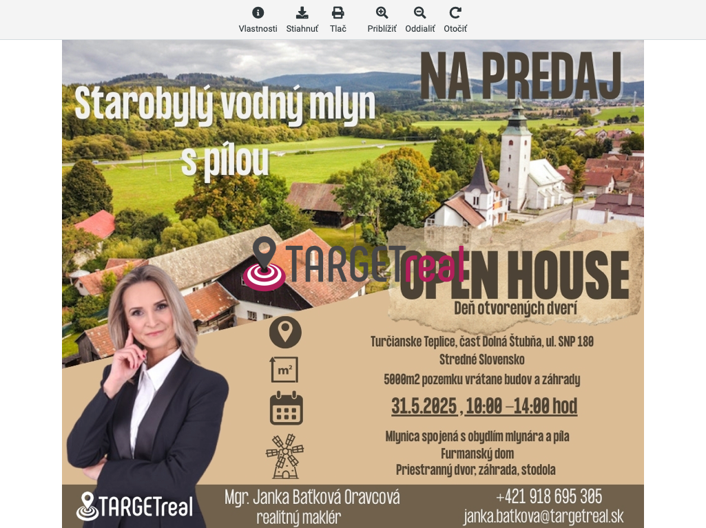 Na predaj, Lukratívna Usadlosť: Vodný mlyn s pílou, Turčians
