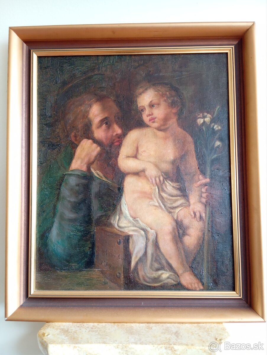 Starožitný obraz - Joseph Bergler 1789, 70x60 cm